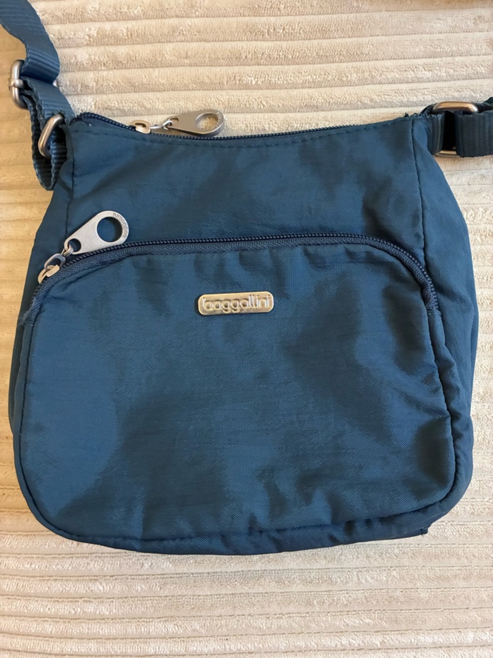 Baggallini Italian Dark Teal Nylon Crossbody Bag